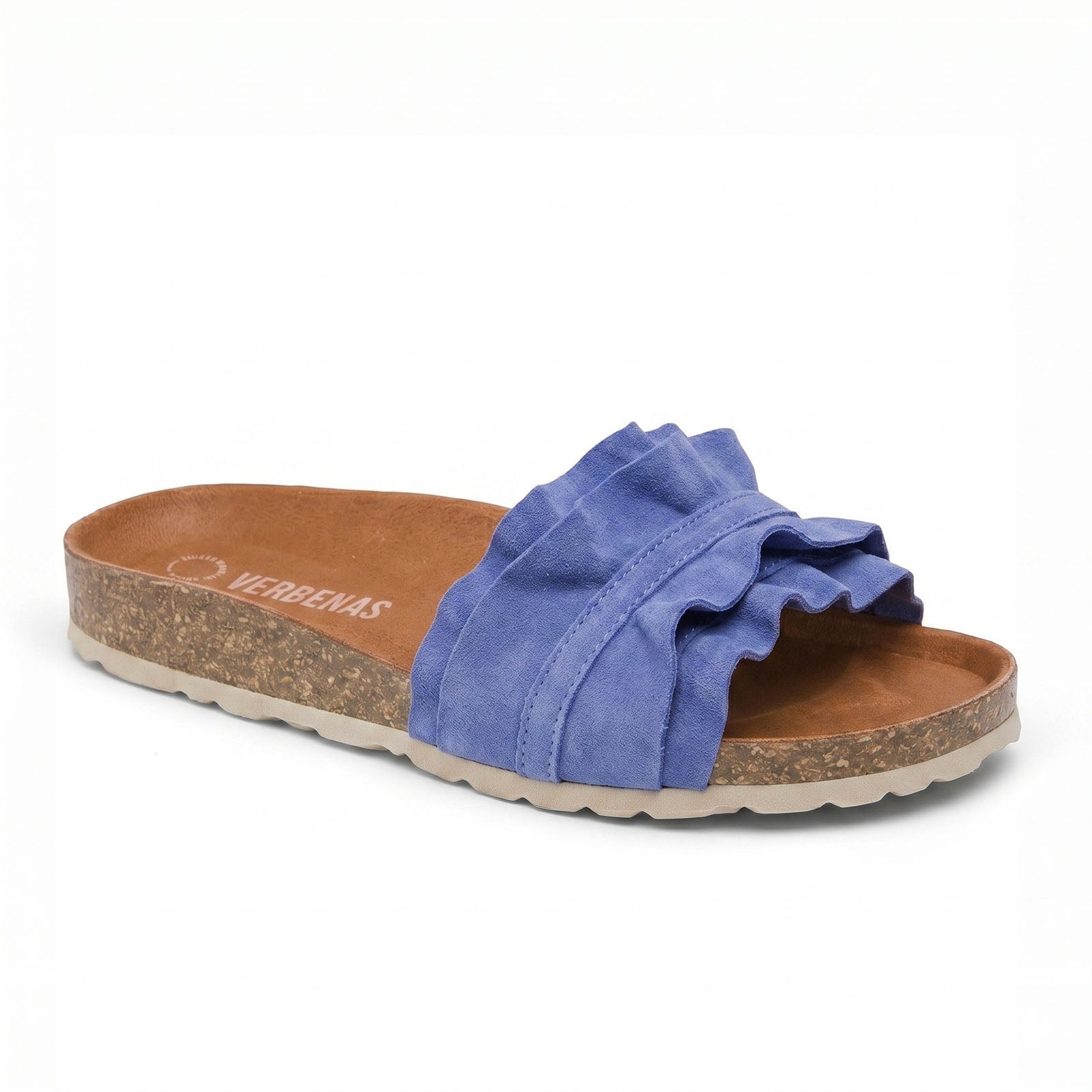 Coastal Breeze Ruffle Slider Sandals / Sea