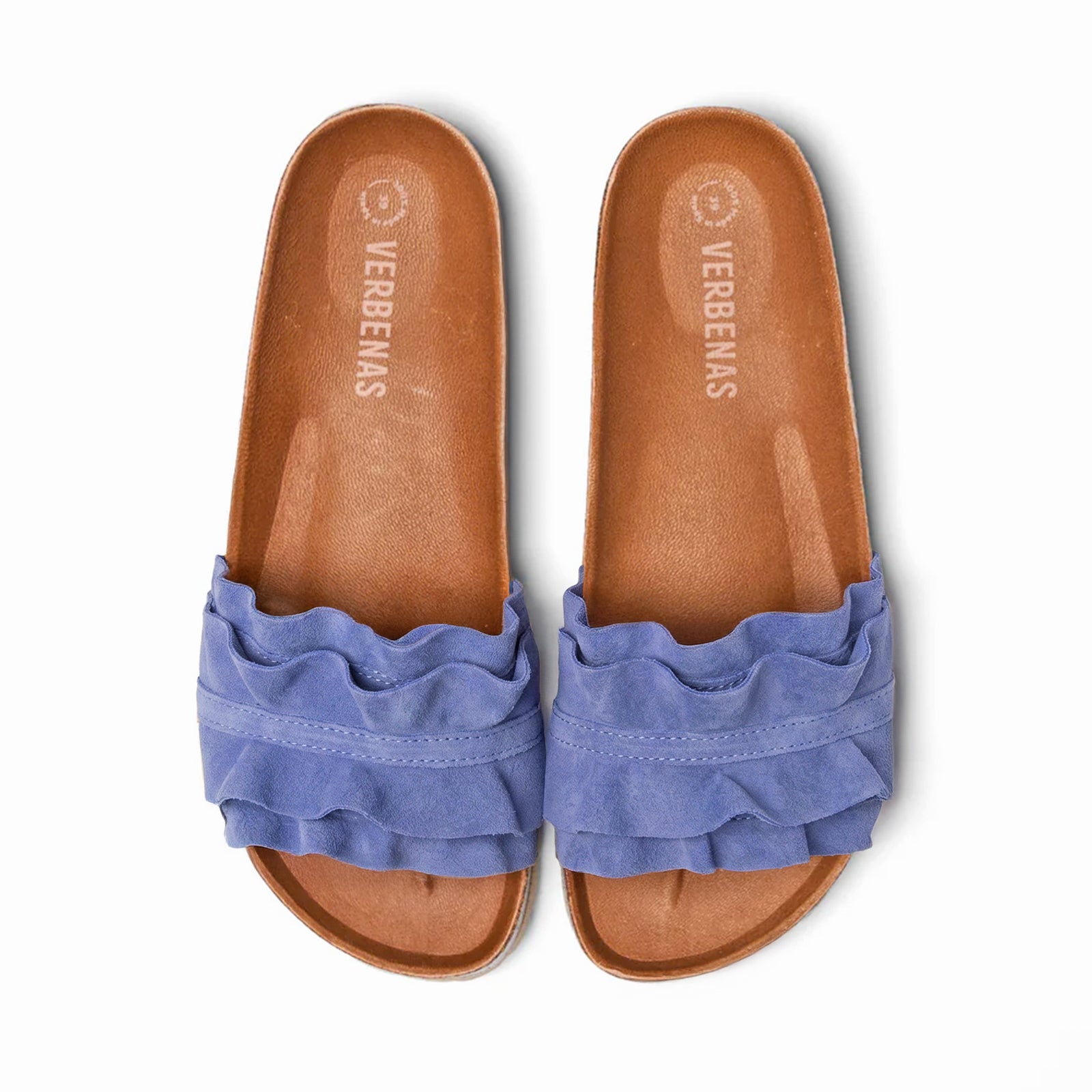 Coastal Breeze Ruffle Slider Sandals / Sea