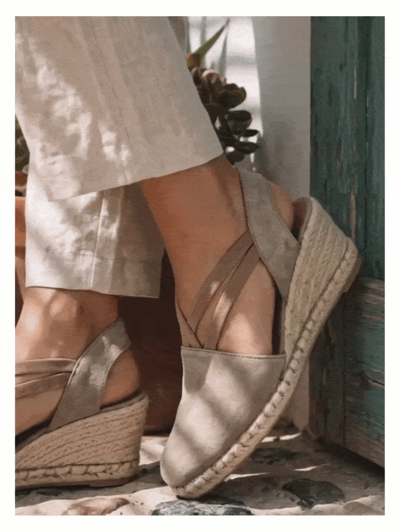 Malaga Wedge Espadrilles / Stone