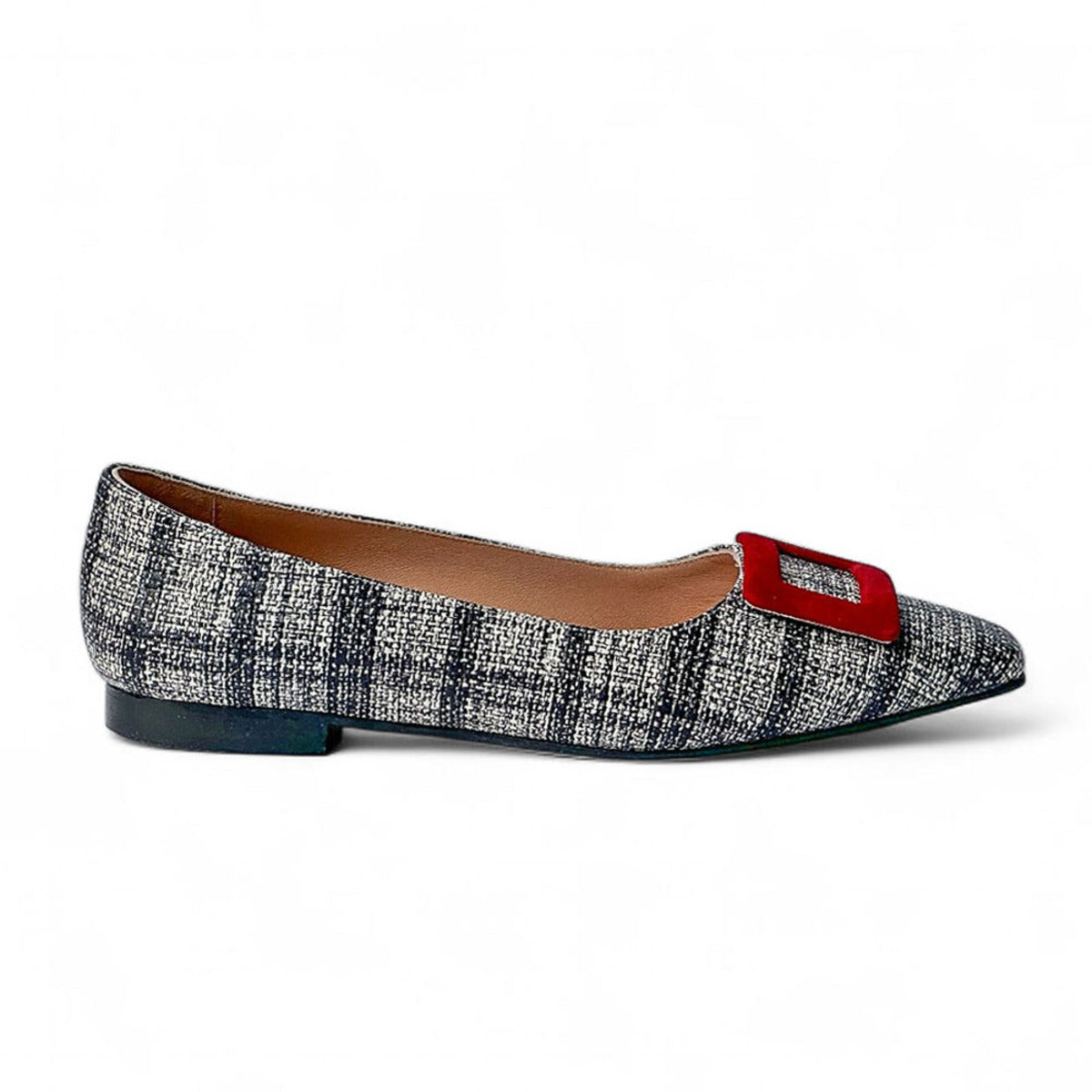 Tweed Buckle Flats