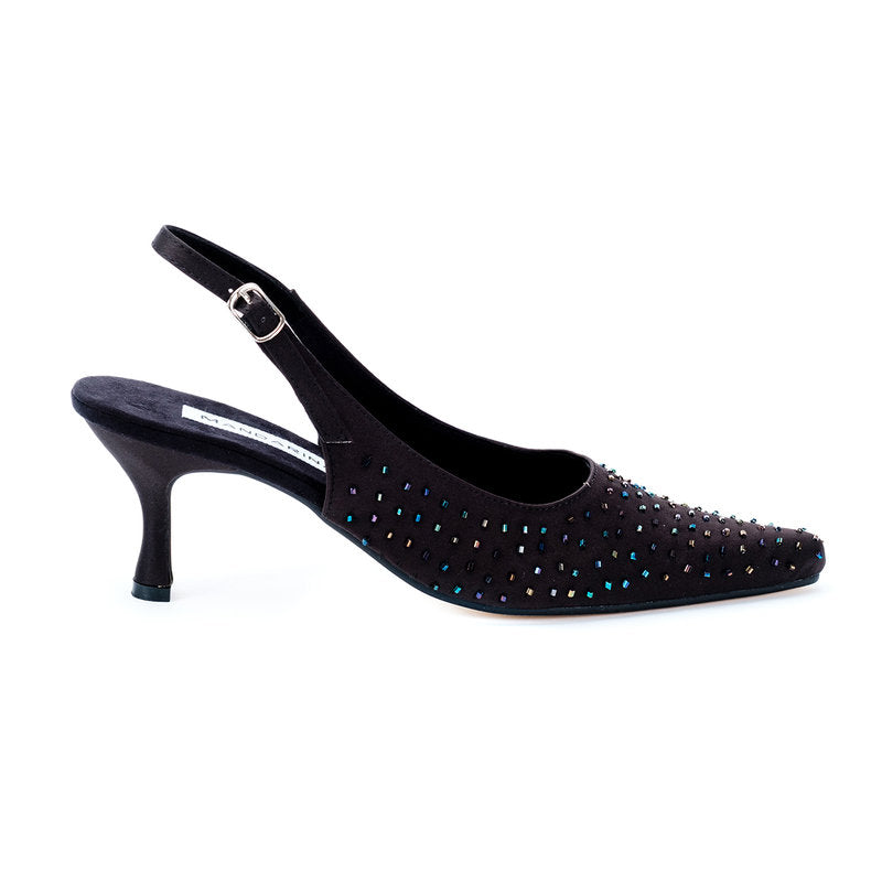 Alicia Beaded Evening Shoes / Black