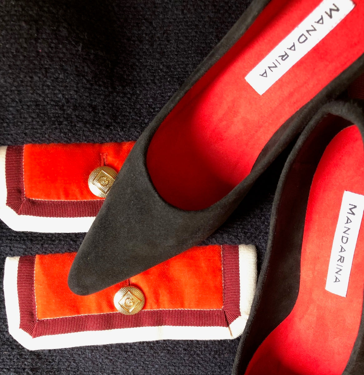 Sabine Black suede courts