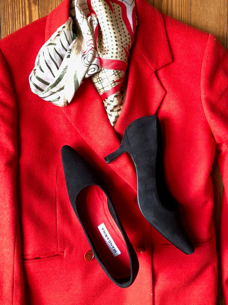 Sabine Black suede courts