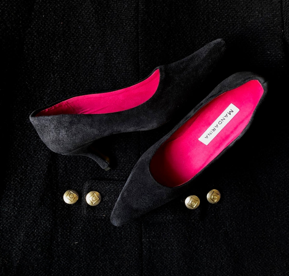 Sabine Navy suede courts