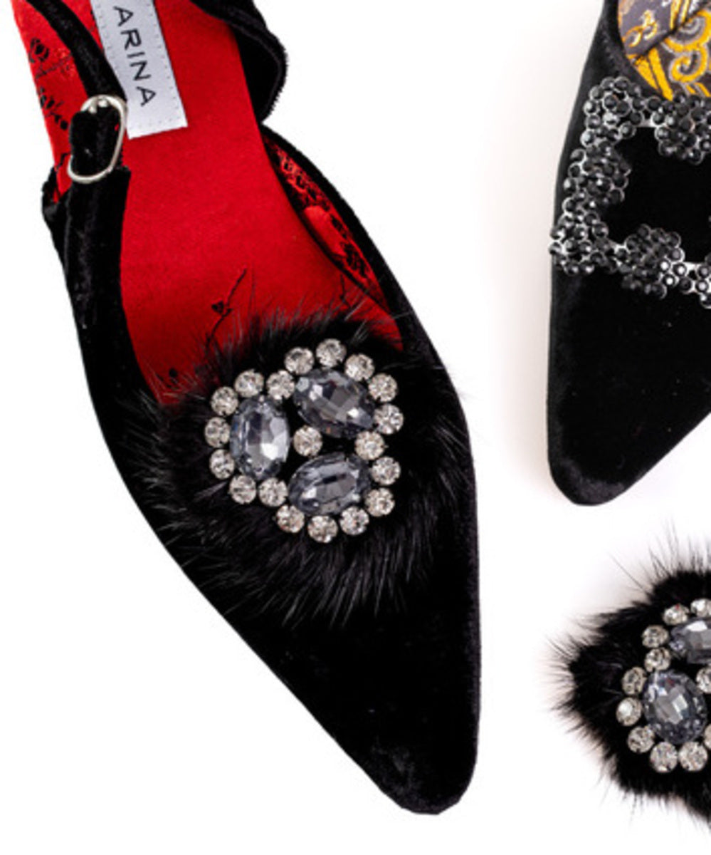 Venetia Kitten Heels / Black