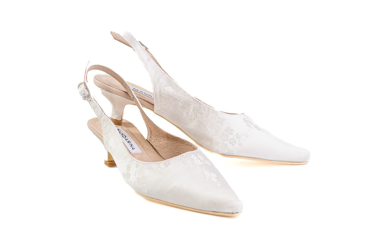 White Wedding Kitten Heels