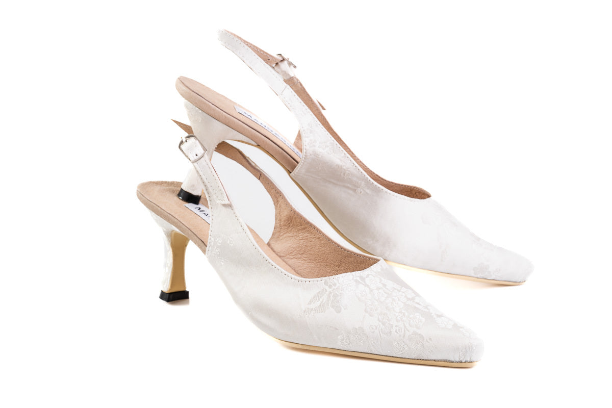White Wedding Slingbacks