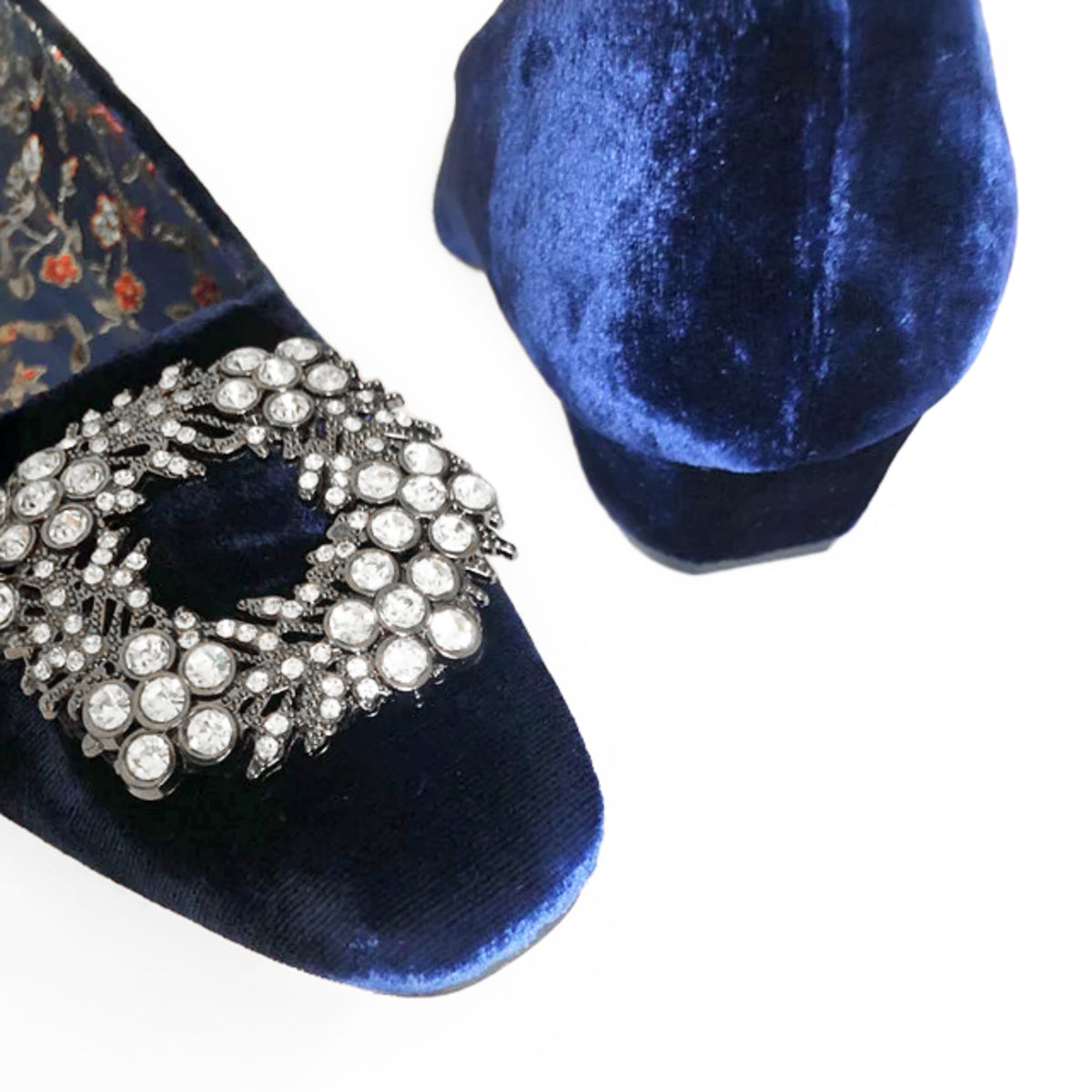 Midnight Diamanté Court Shoes