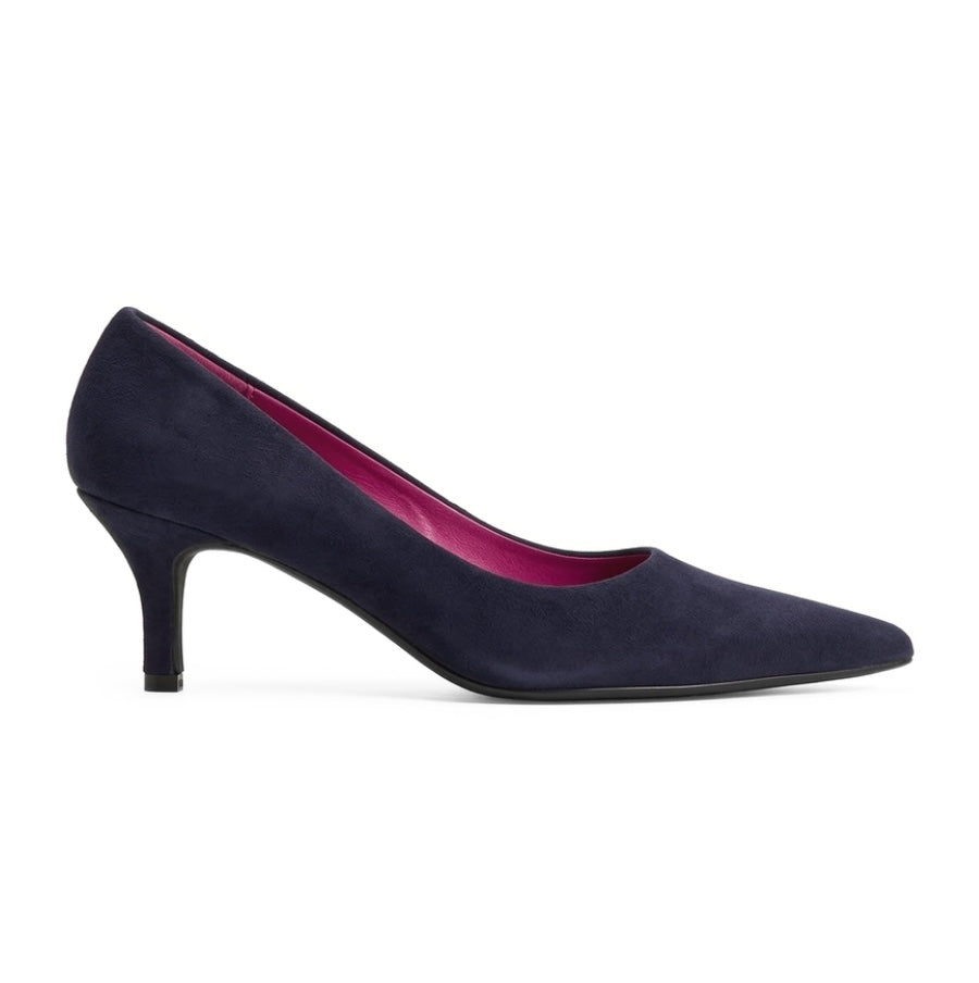 Sabine Navy suede courts