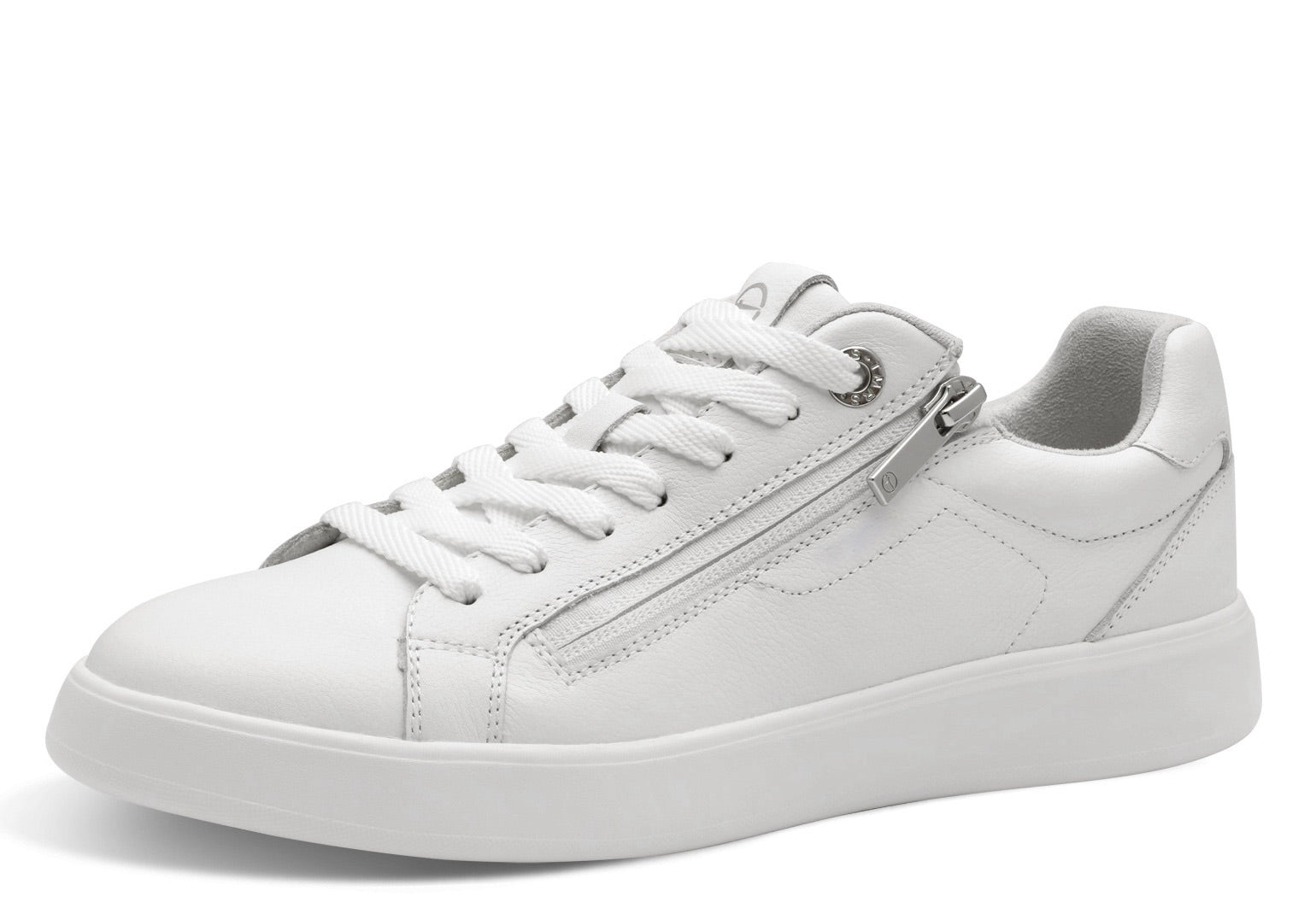 Basic All-White Leather Sneakers