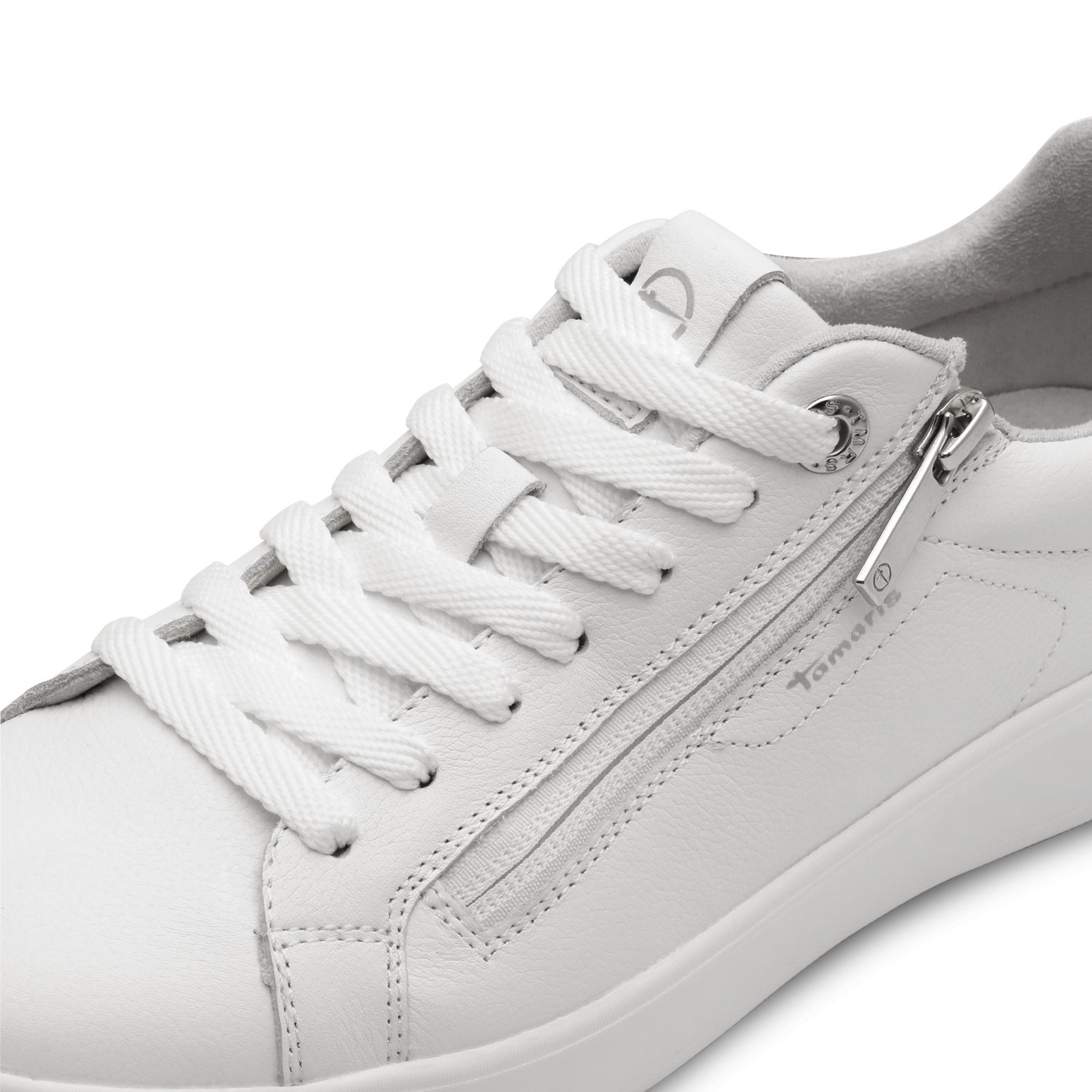 Basic All-White Leather Sneakers