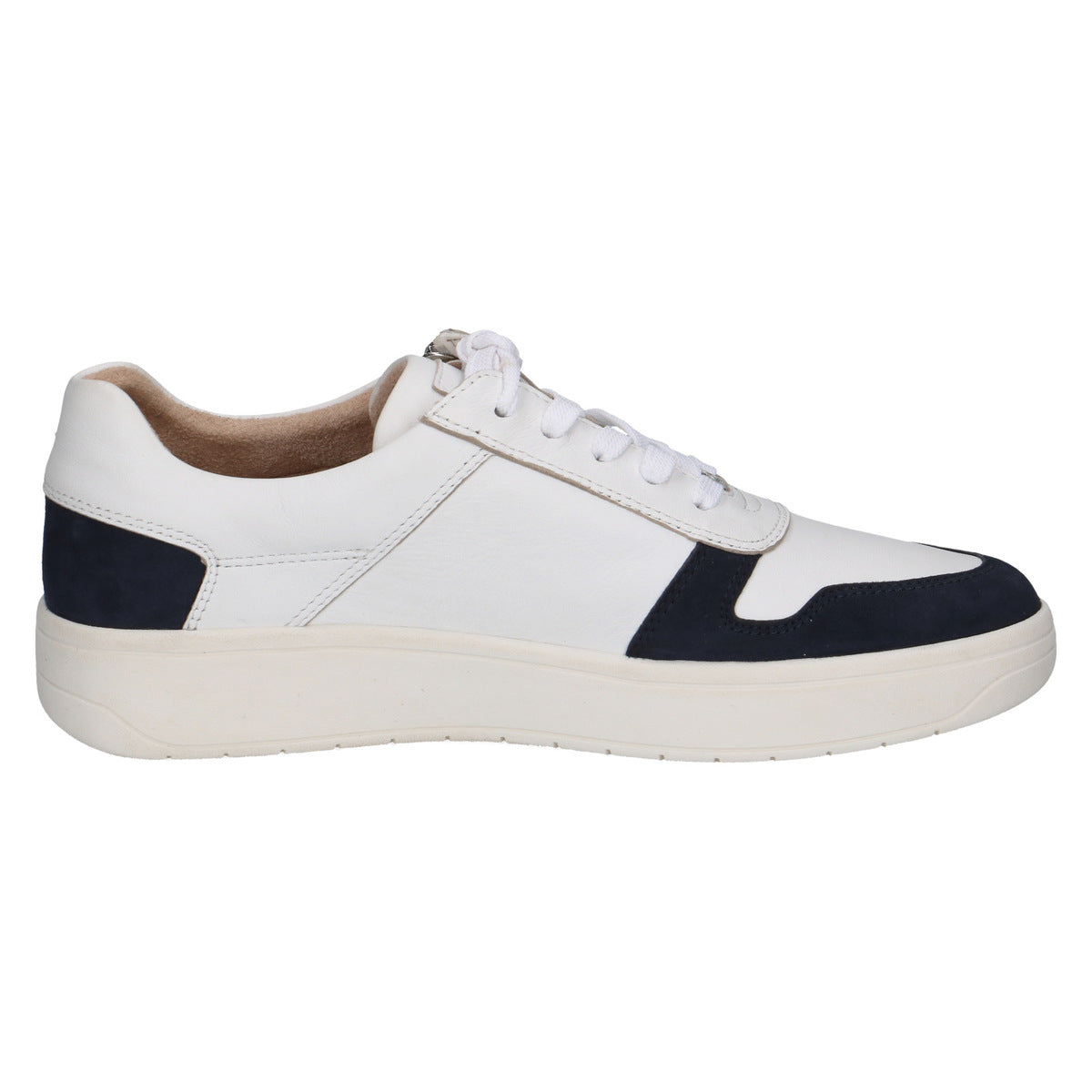 Navy & White Leather Sneakers