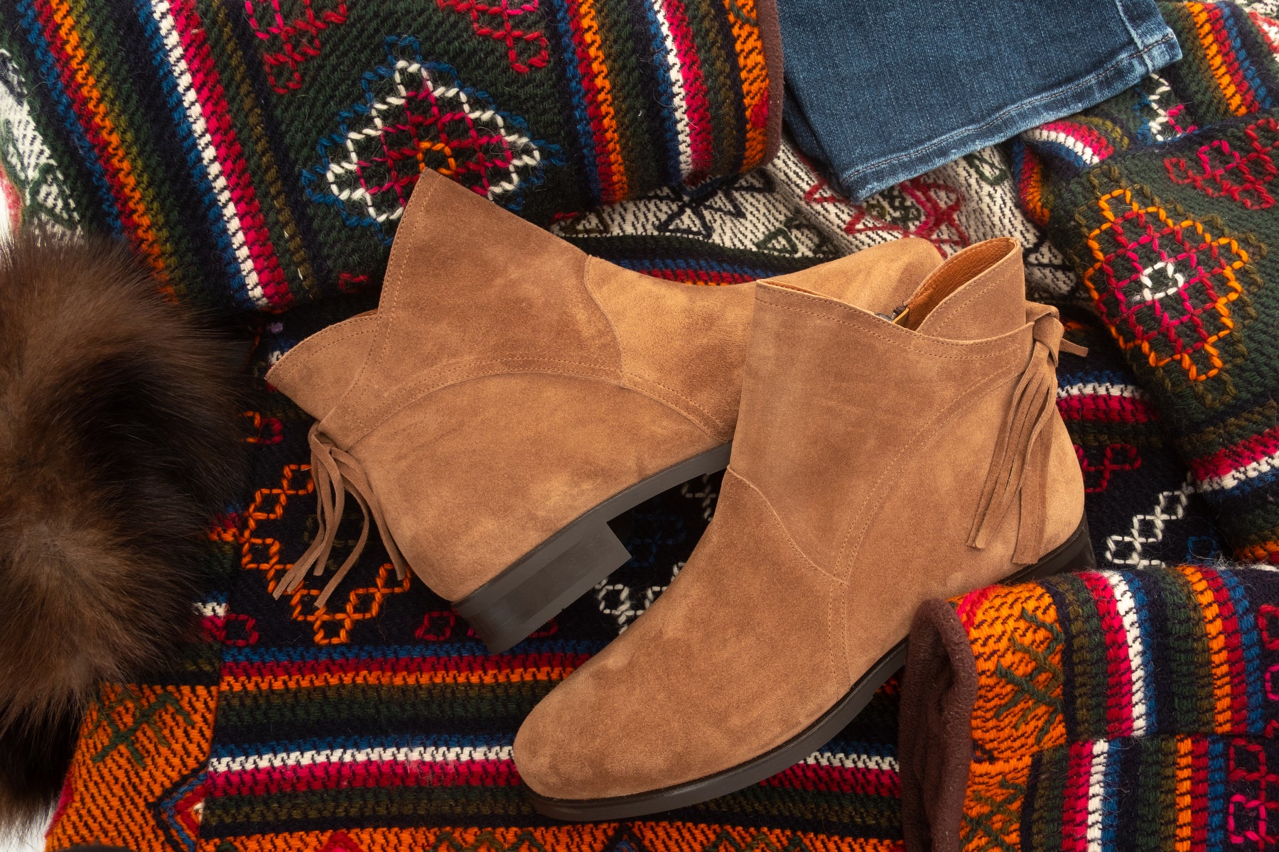 Trinny Tassel Boots / Antelope