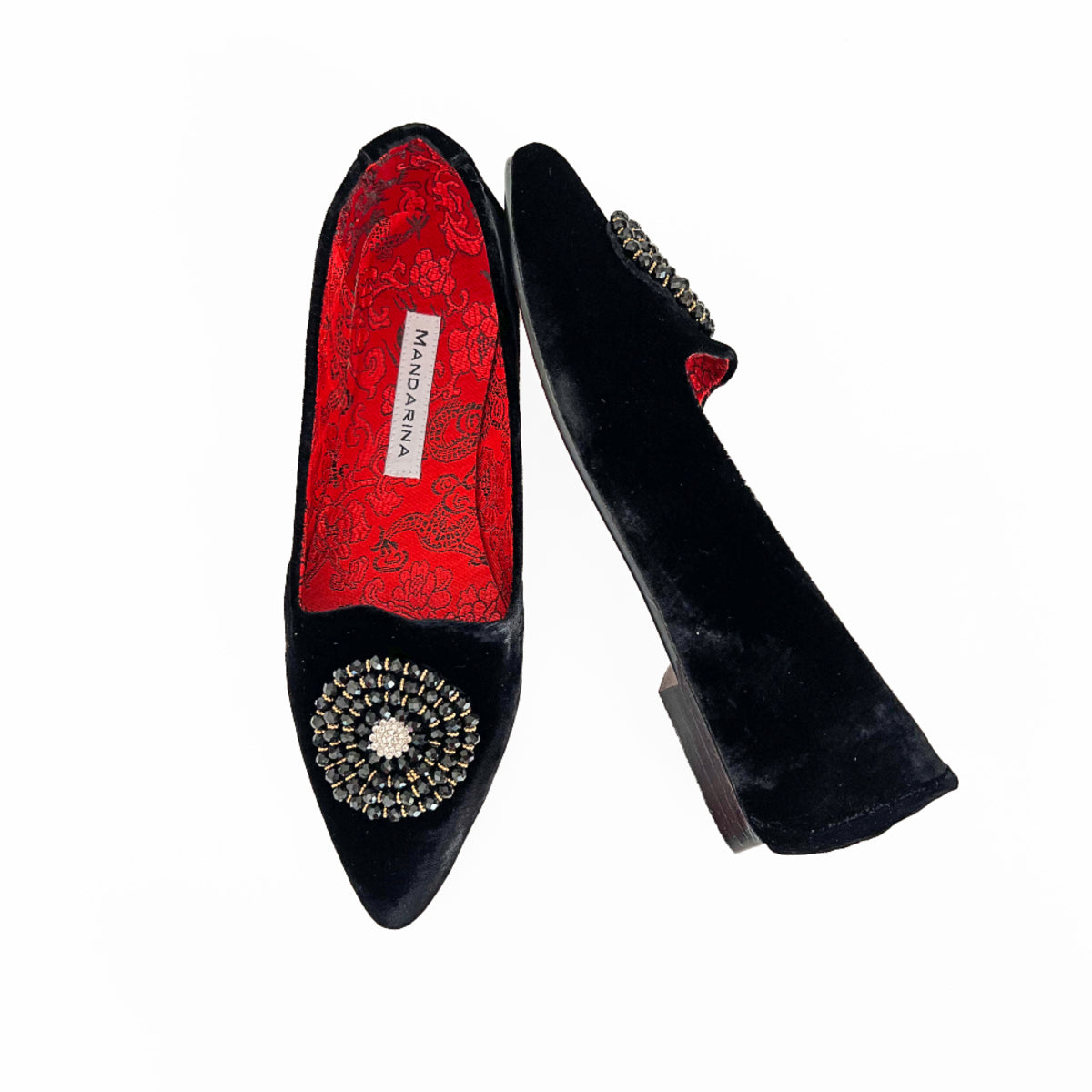 Brooksies Black Velvet Flats 