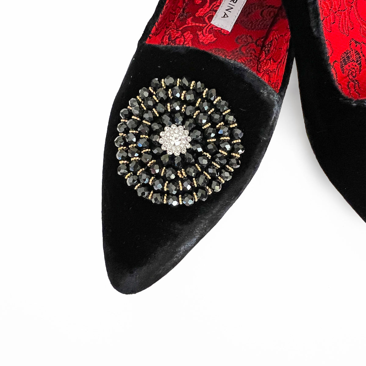 Brooksies Black Velvet Flats 