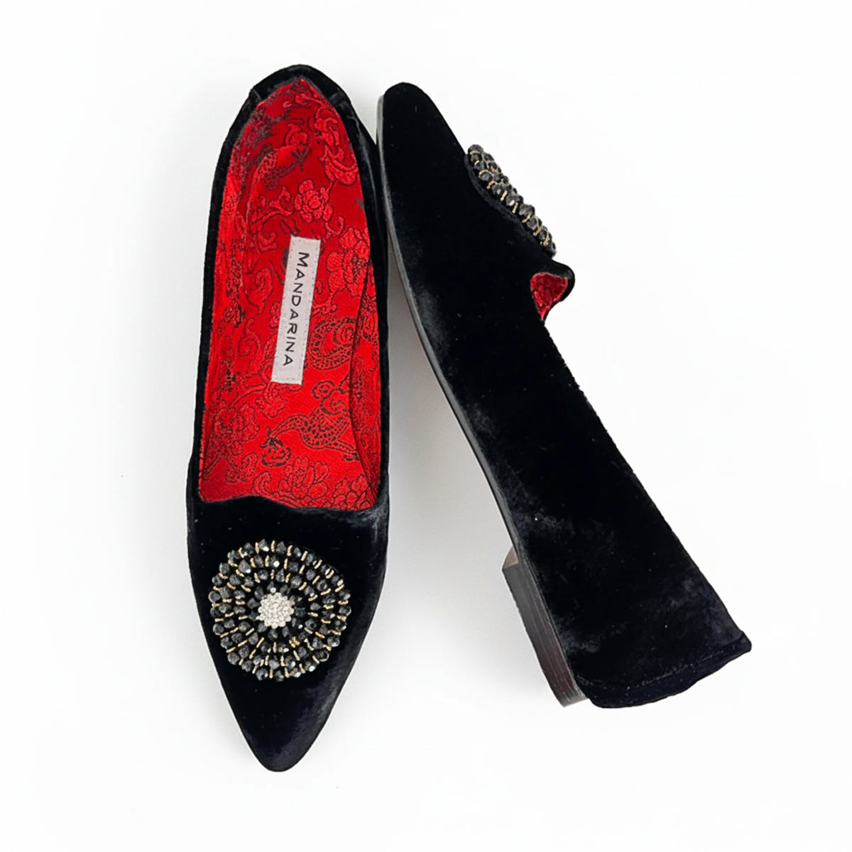 Brooksies Black Velvet Flats