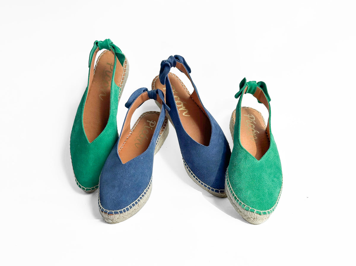 Valencia Bow Trim Espadrilles / emerald