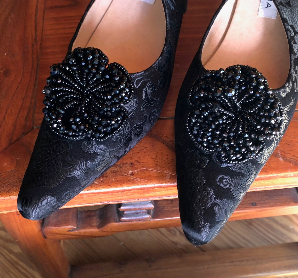 Black Beaded Flowers