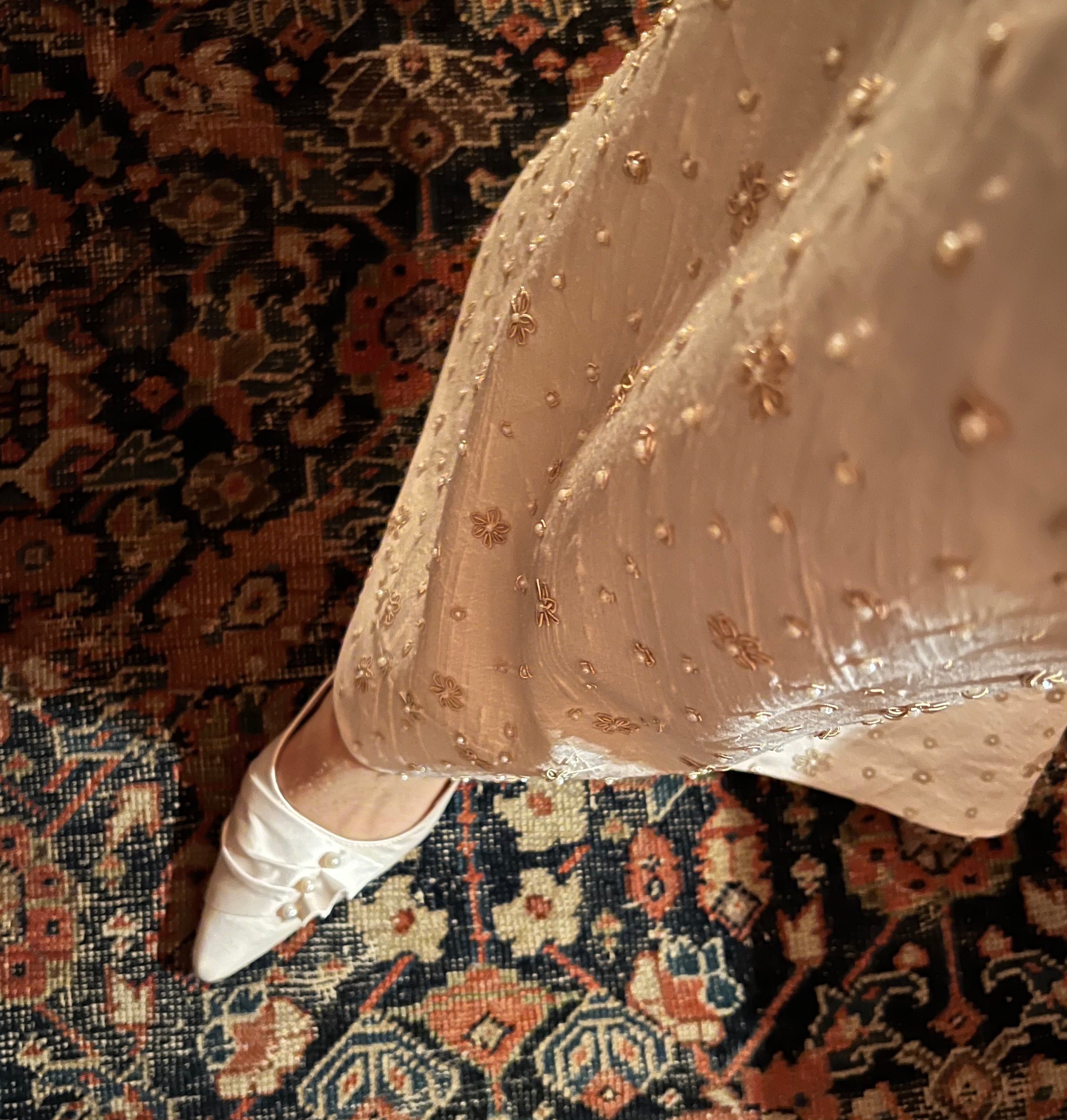 Pearl & Satin Wedding Slingbacks