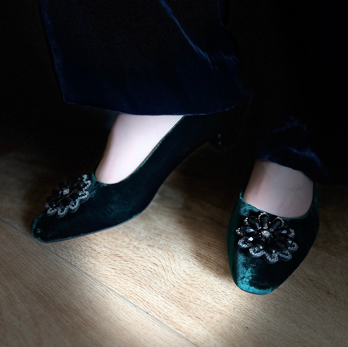 Green Opera Court Shoes 