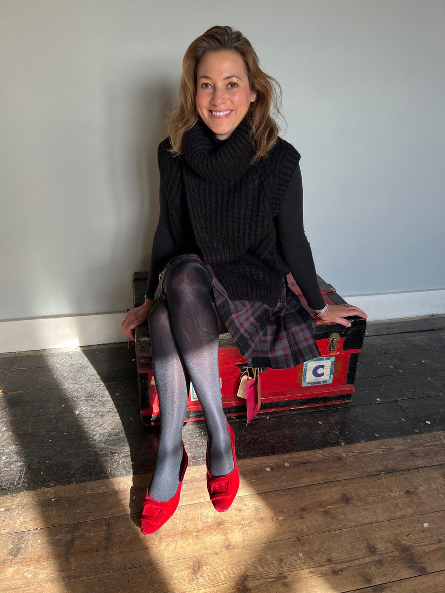 Red Velvet Court Shoes