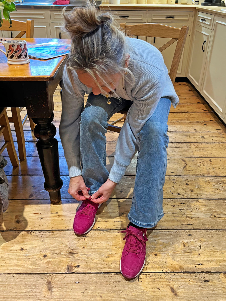 Fuchsia Suede Sneakers