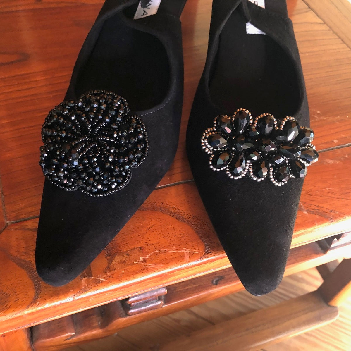 Sabine Black suede courts