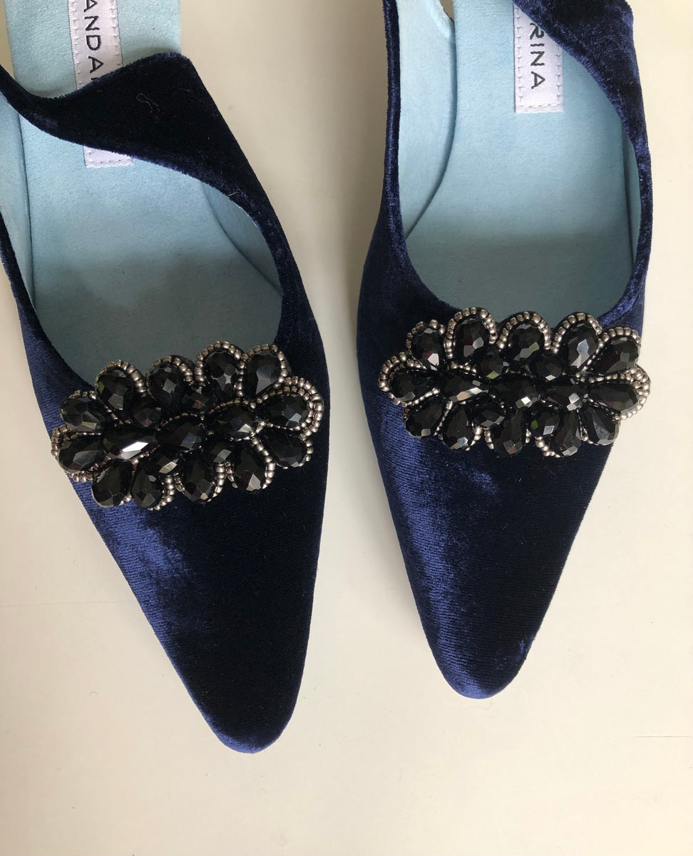 Blue-Black & Silver Beaded Clips