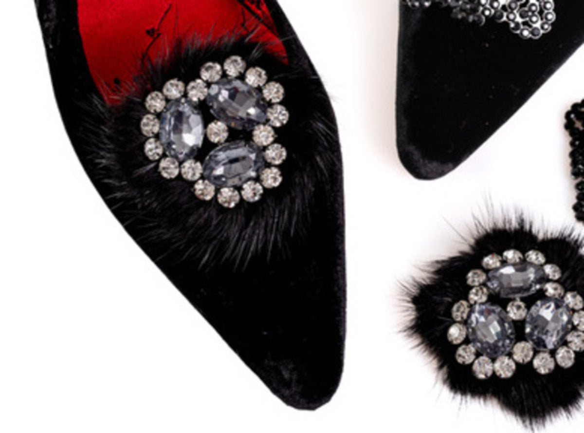 Sabine Black suede courts