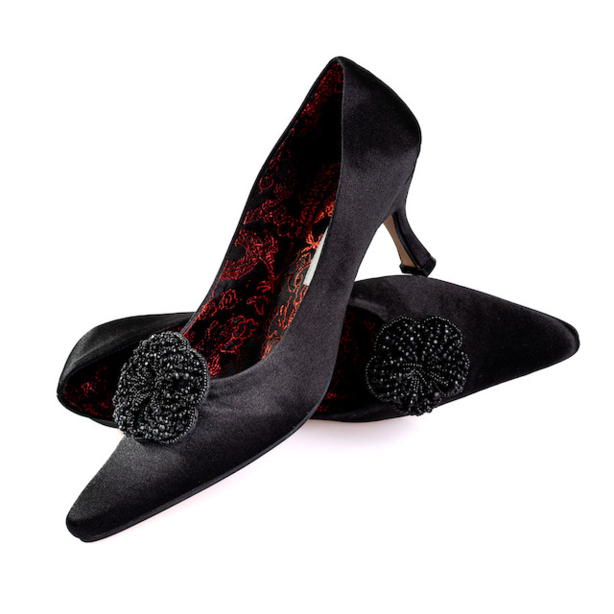 Black Beaded Flowers