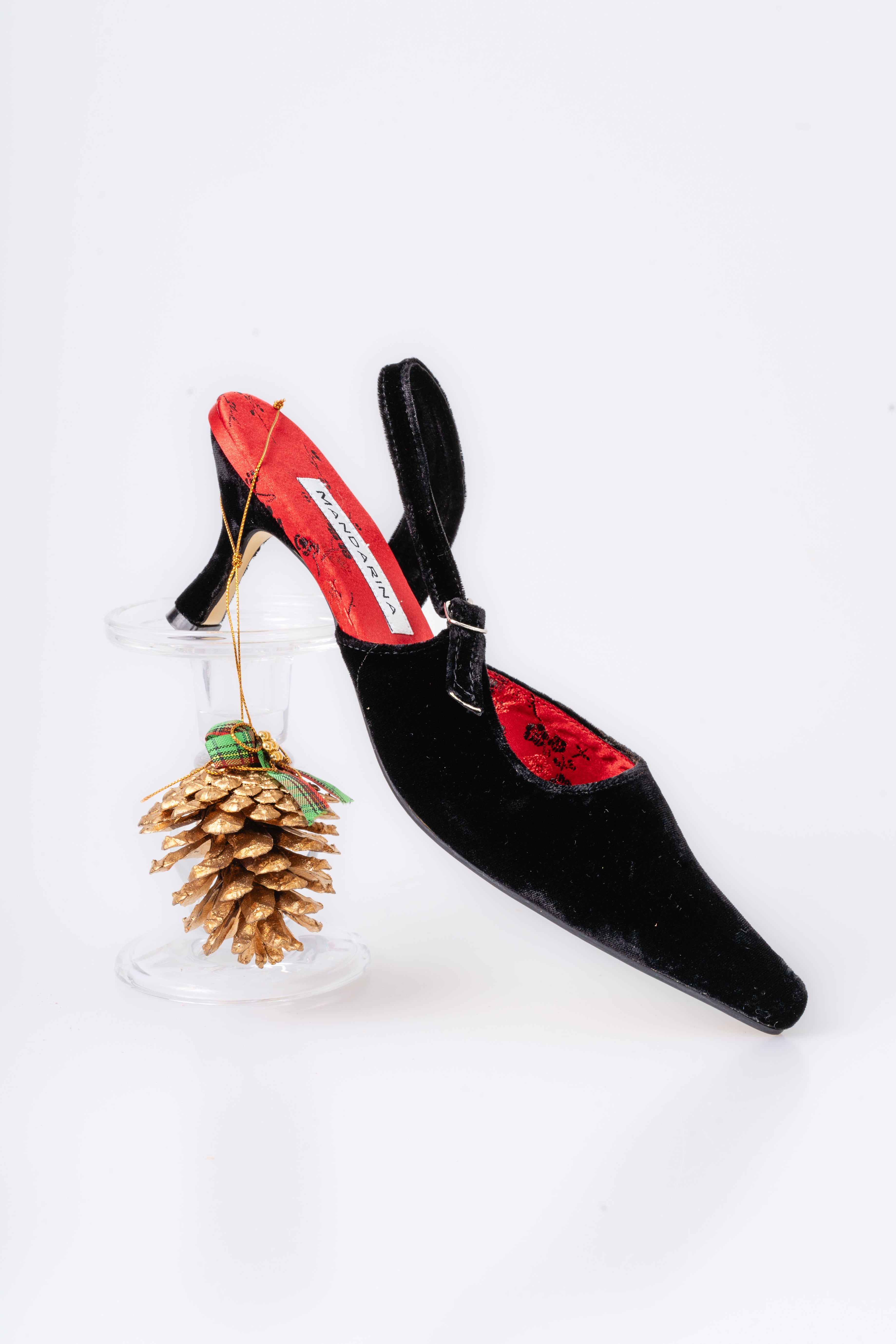 Black Velvet Slingback Shoes