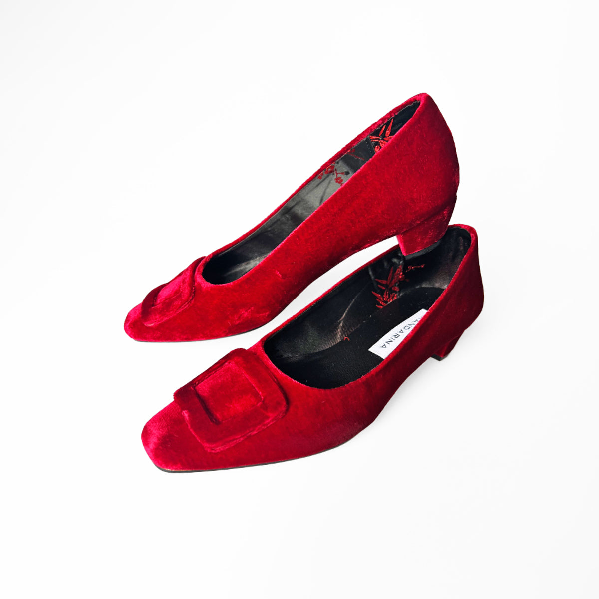Red Velvet Court Shoes