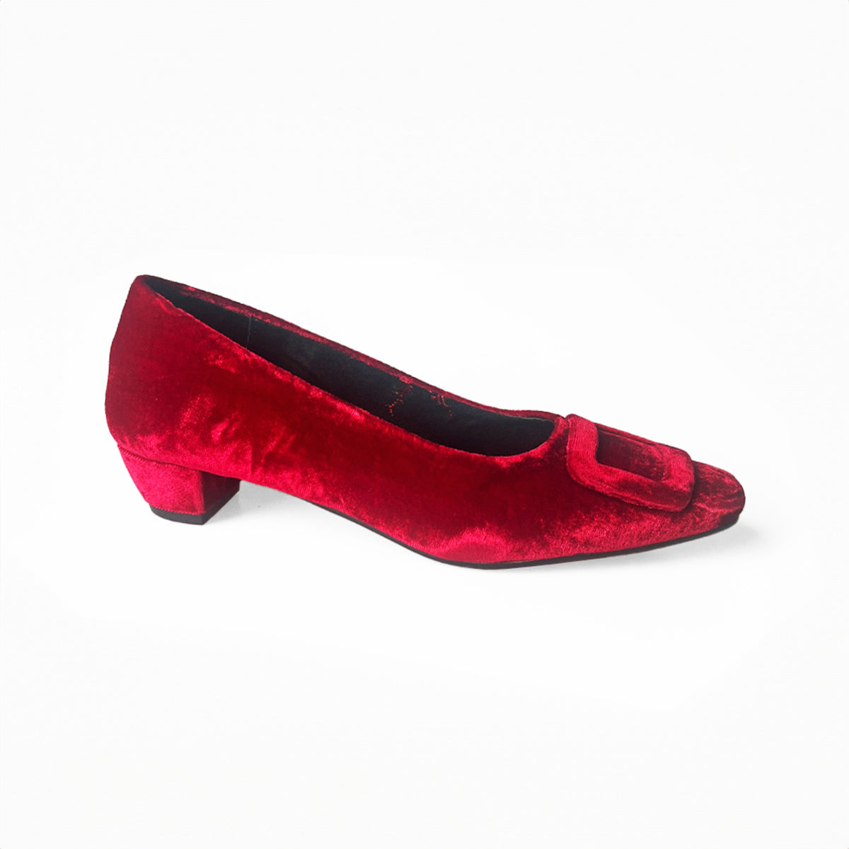 Red Velvet Court Shoes