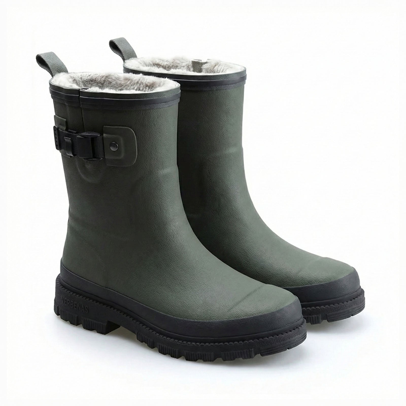 Khaki Fur Welly Boots
