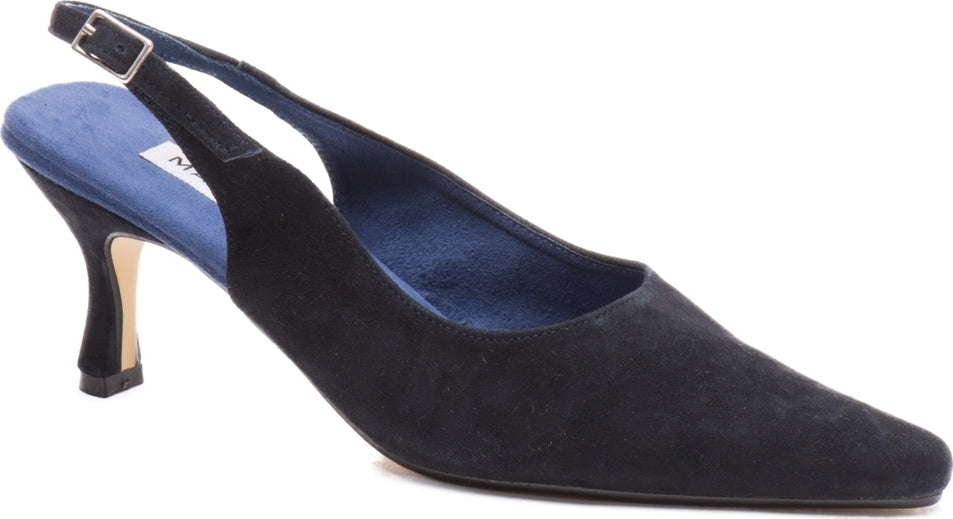 Saskia Navy Suede Slingbacks 