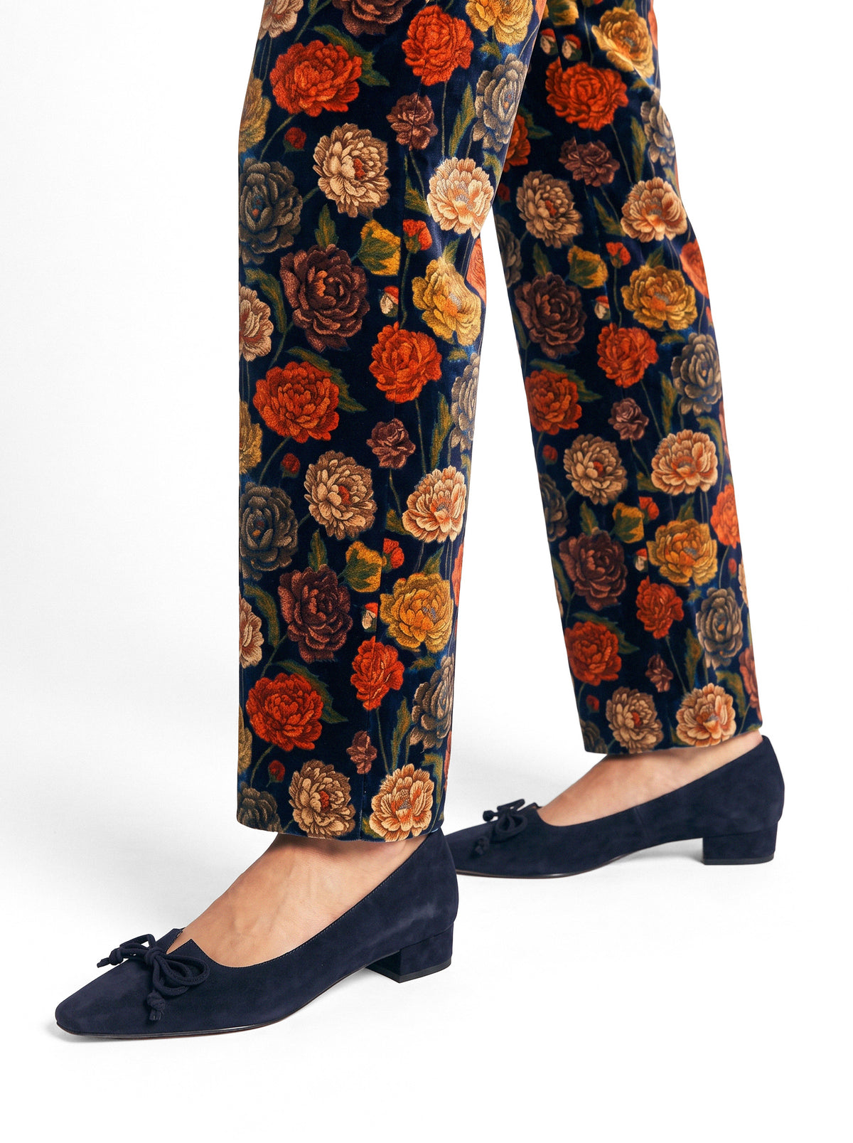 Bow Trim Low Heeled Navy Court