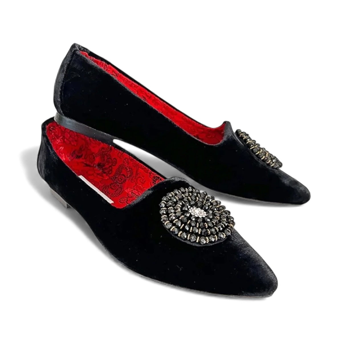 Brooksies Black Velvet Flats