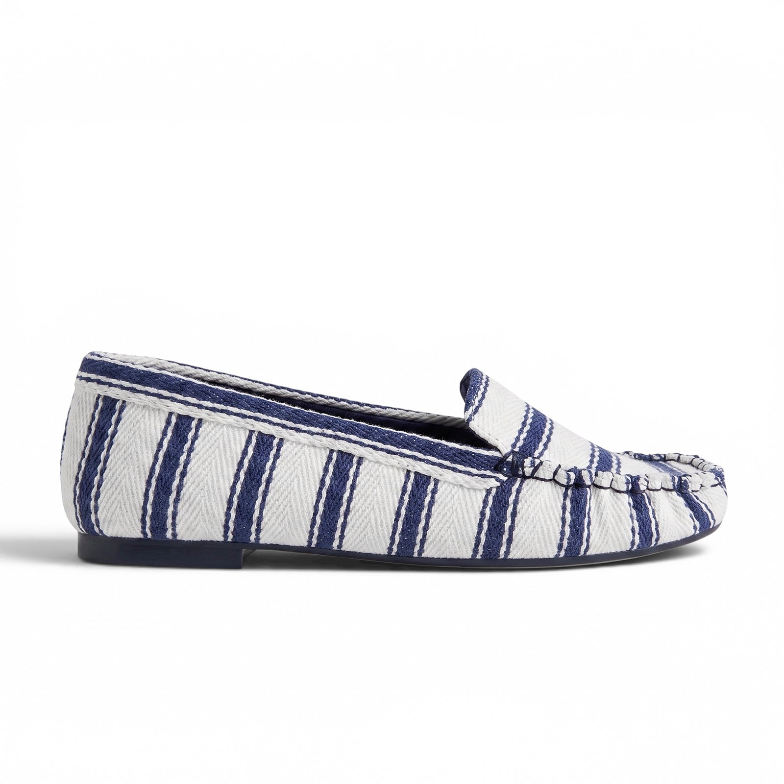 Ticking Stripe Moccasins