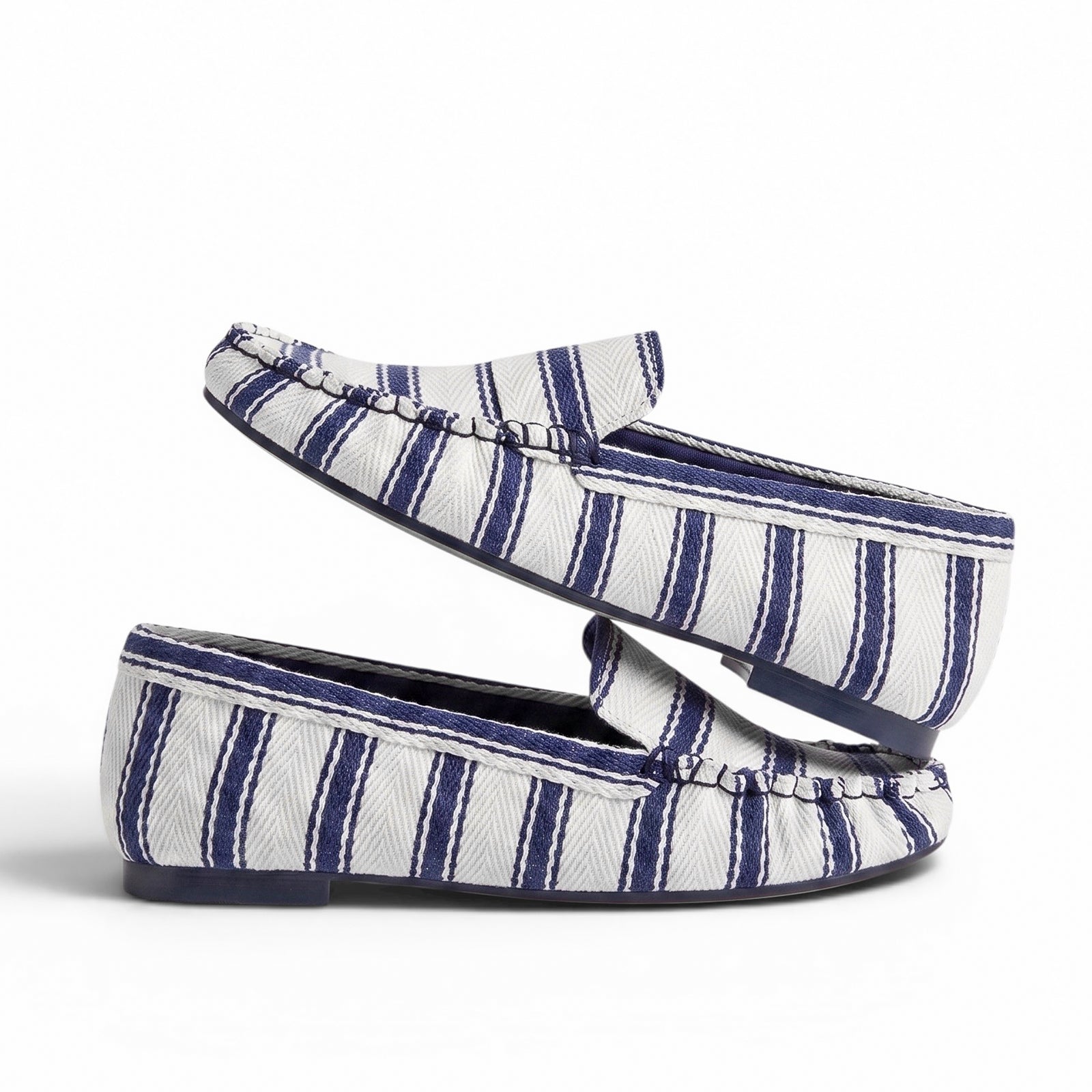 Ticking Stripe Moccasins