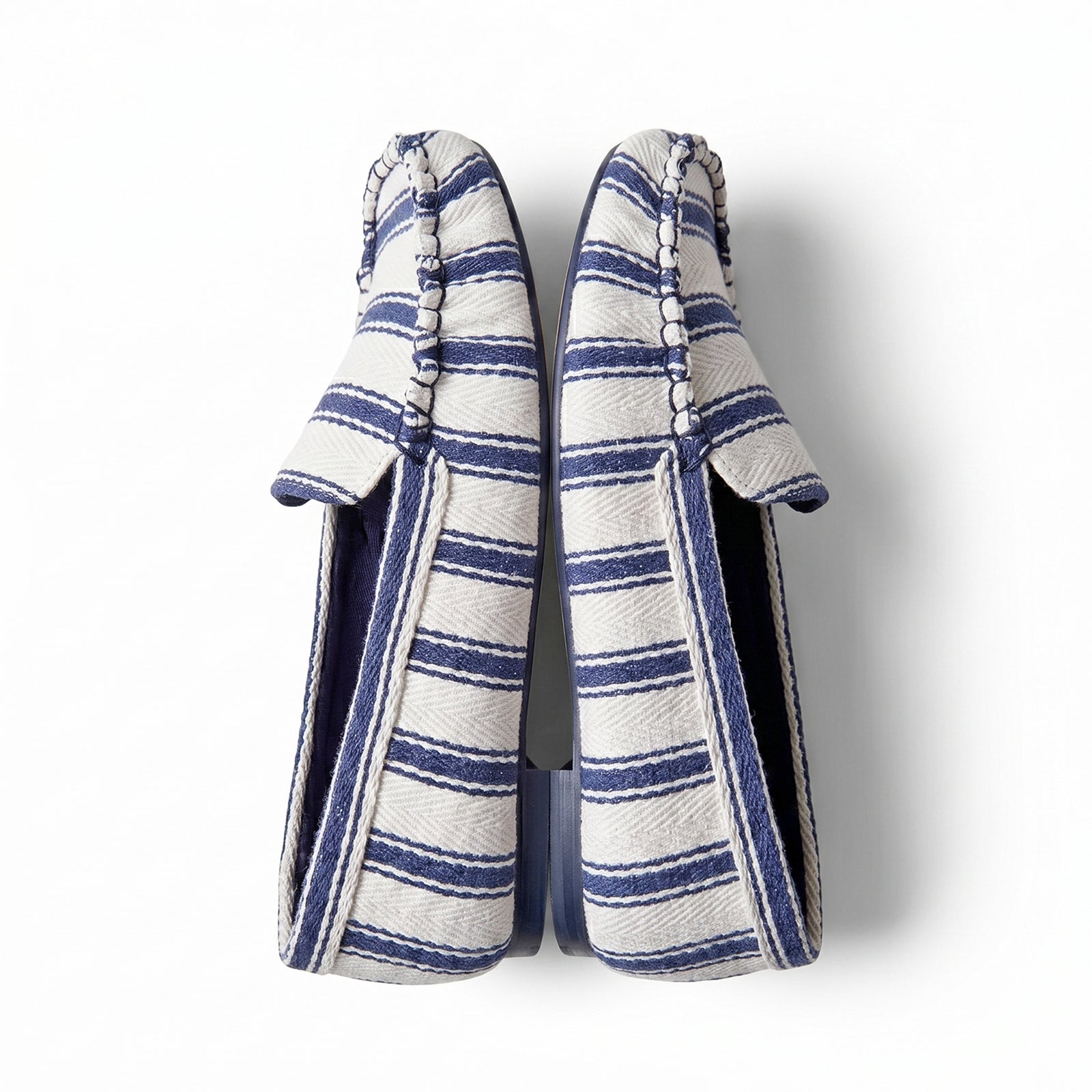 Ticking Stripe Moccasins
