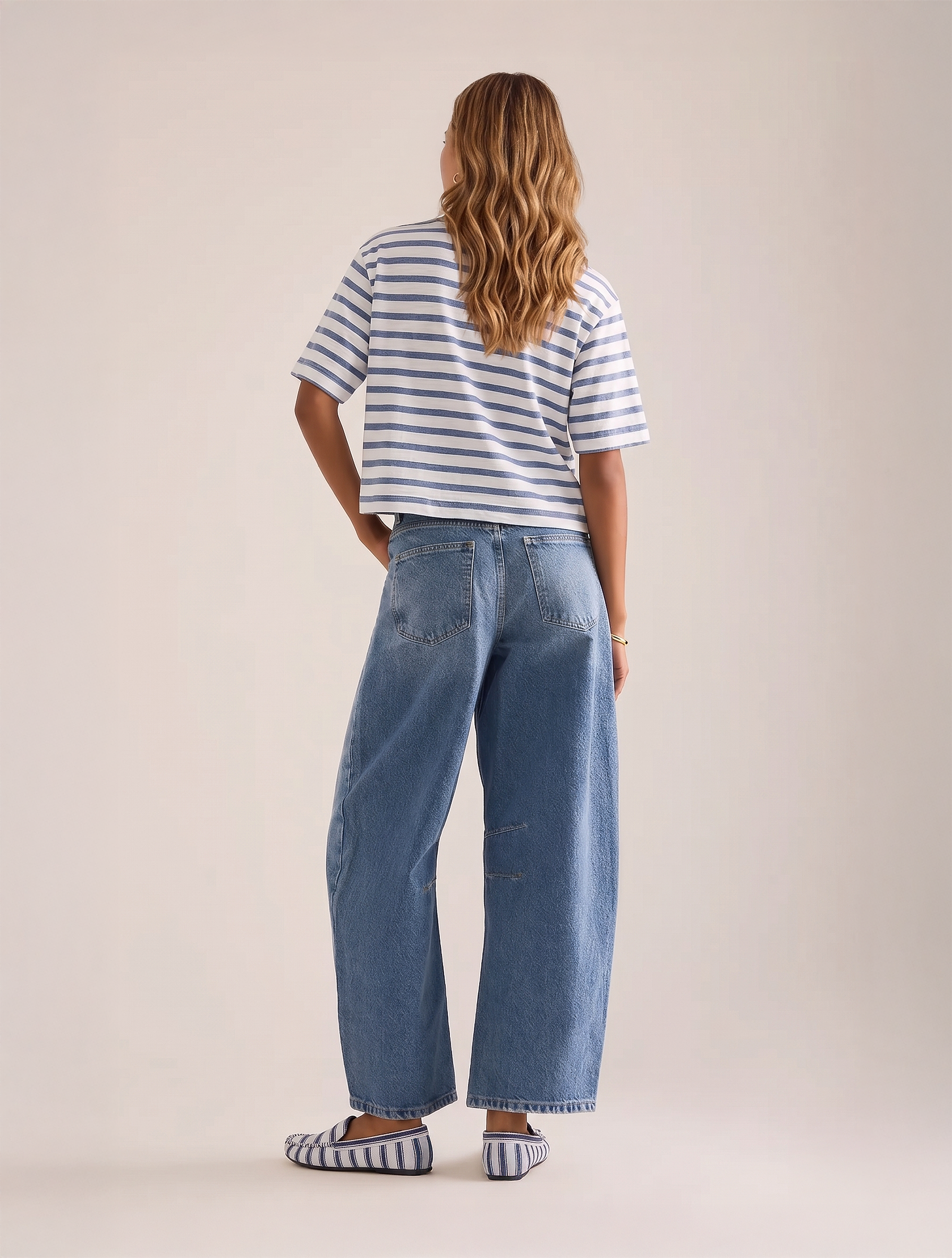 Ticking Stripe Moccasins