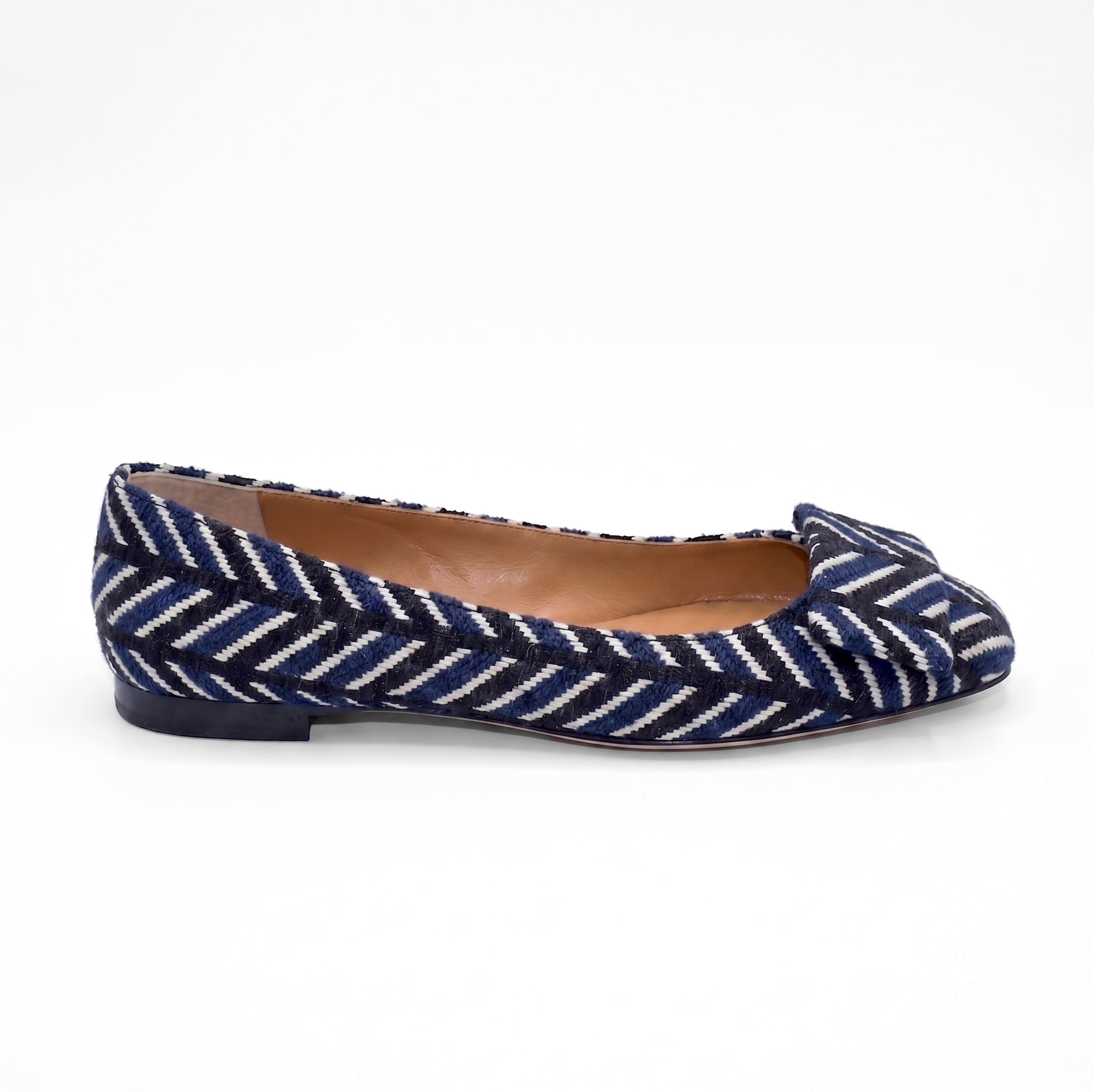 Chevron Italian Buckle Flats