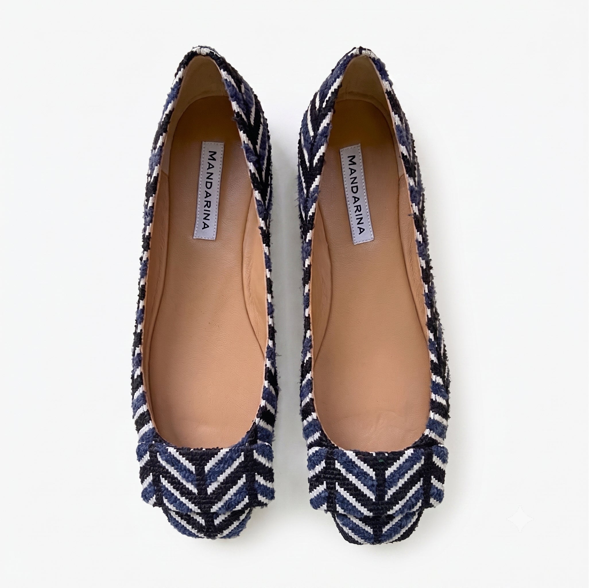 Chevron Italian Buckle Flats