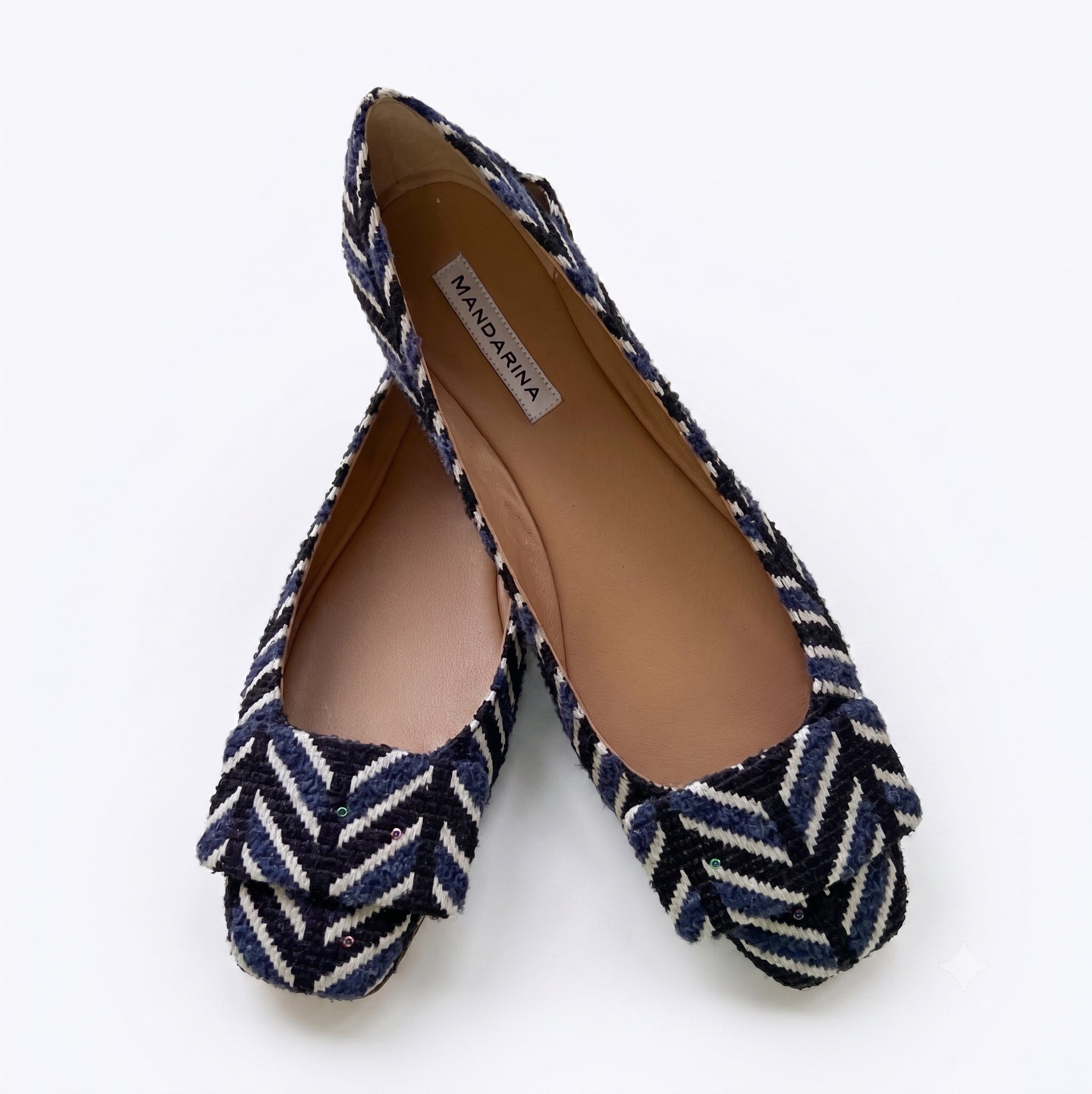 Chevron Italian Buckle Flats
