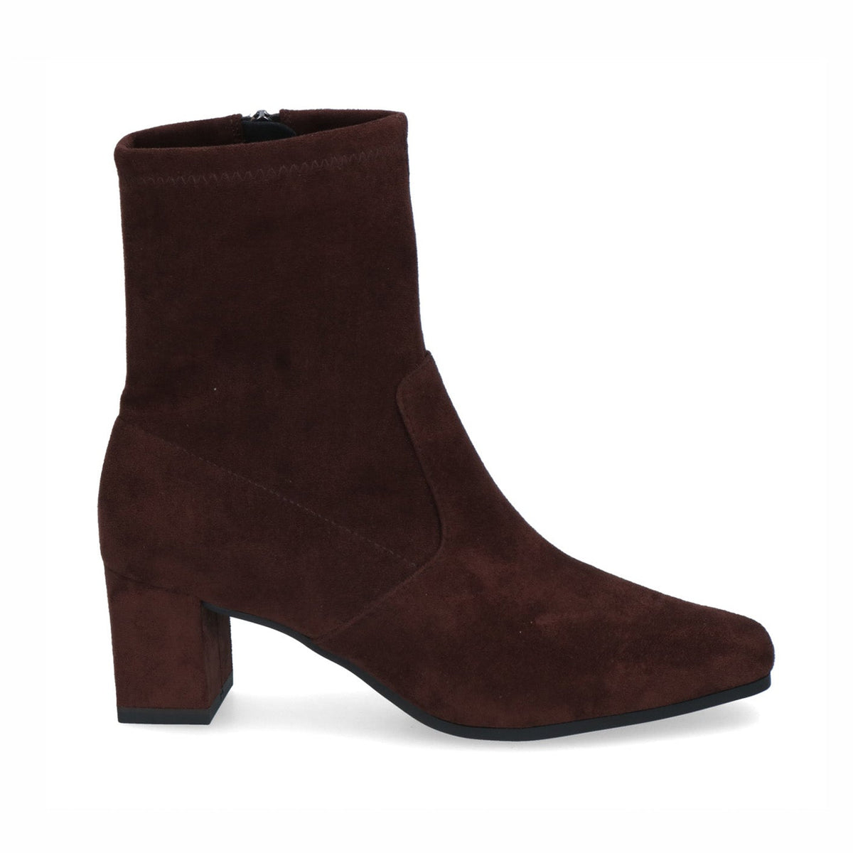 Klara Stretch Suede Ankle Boots / Chocolate