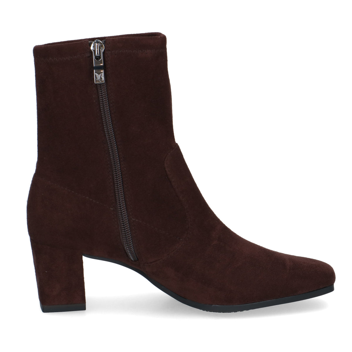 Klara Stretch Suede Ankle Boots / Chocolate