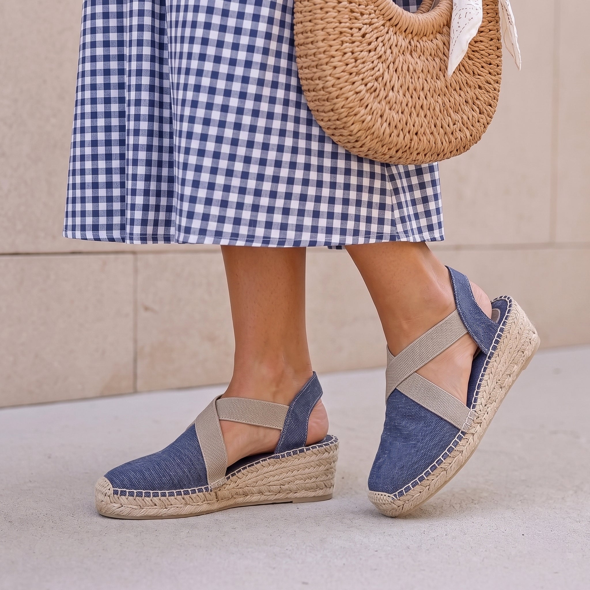 Denim Wedge Espadrilles