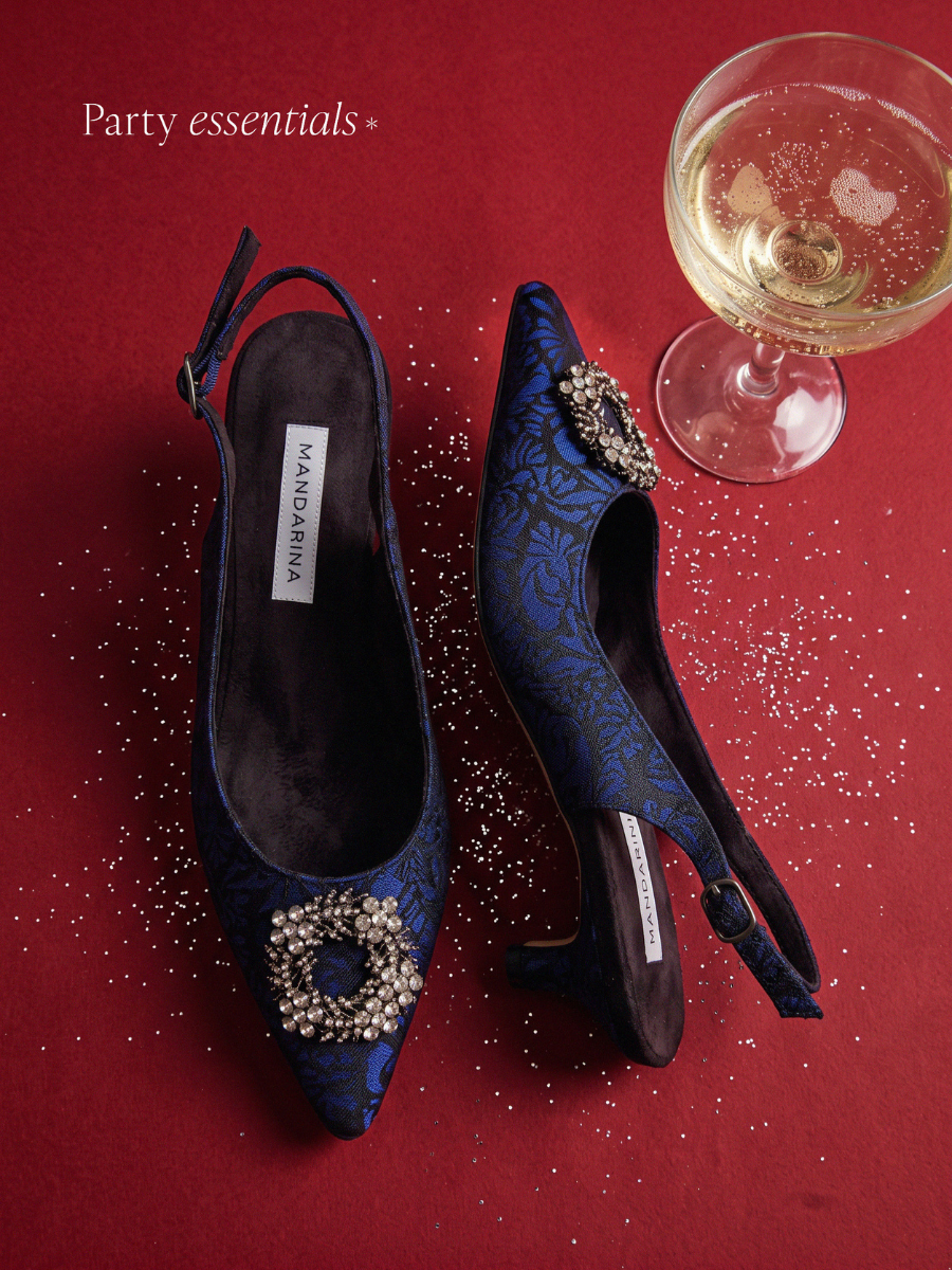 Elodie Blue-Black Party Shoes