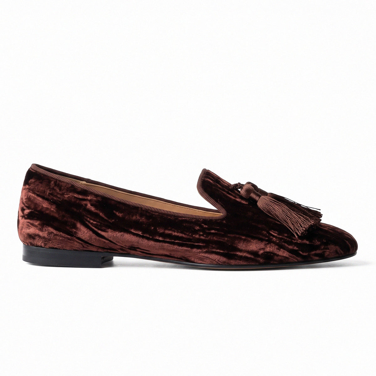 Firenze Choco Velvet Tassel Loafers