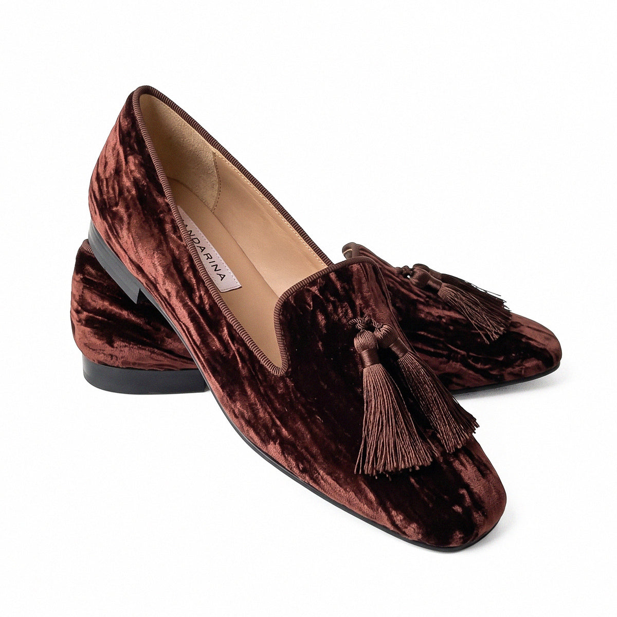Firenze Choco Velvet Tassel Loafers